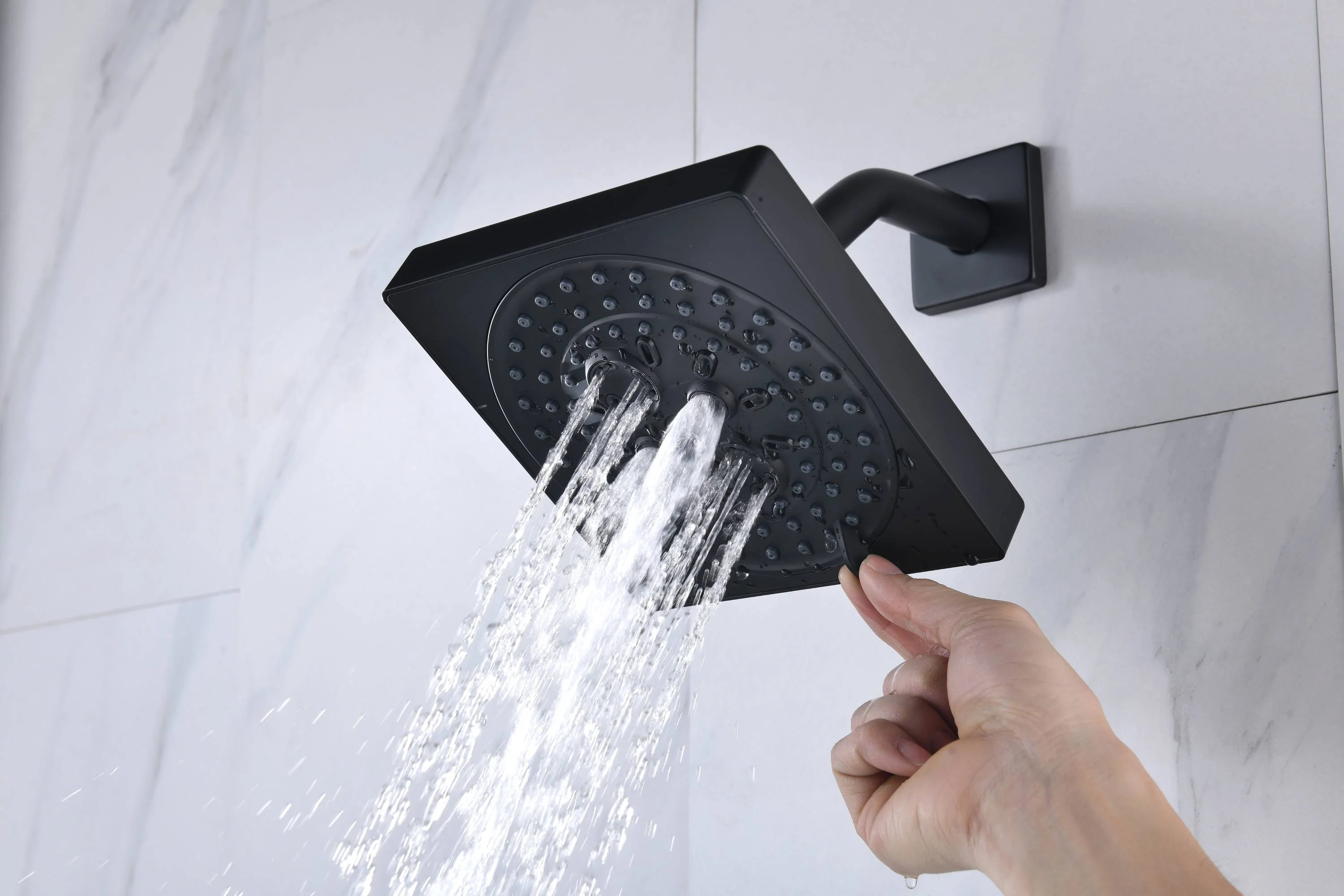 12" or "16" Rainfall Head 3-Way Thermostatic Shower Faucet with Regular Head - Image 6