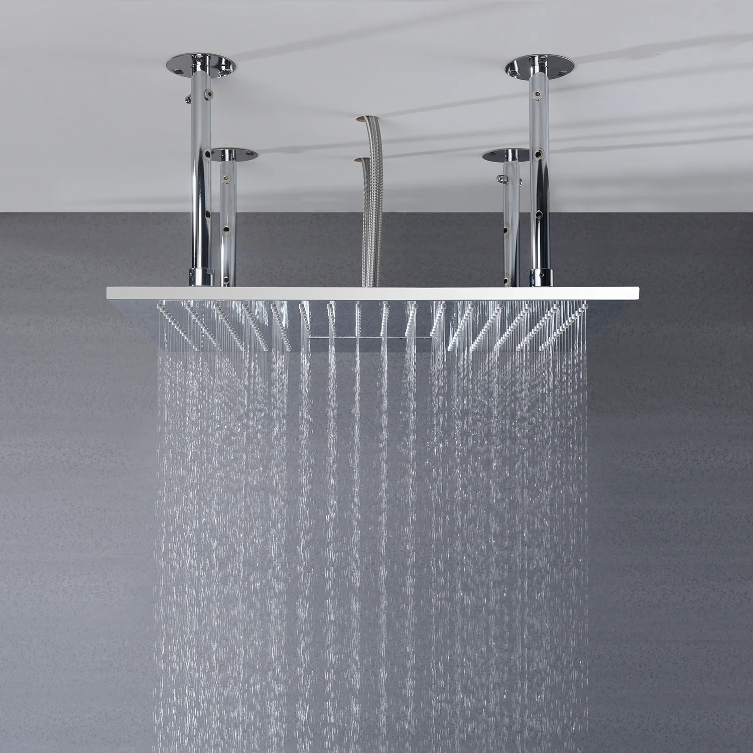 20inch chrome ceiling mount rainfall waterfall shower systems 4 way thermostatic valve with 6 body jets - Image 3