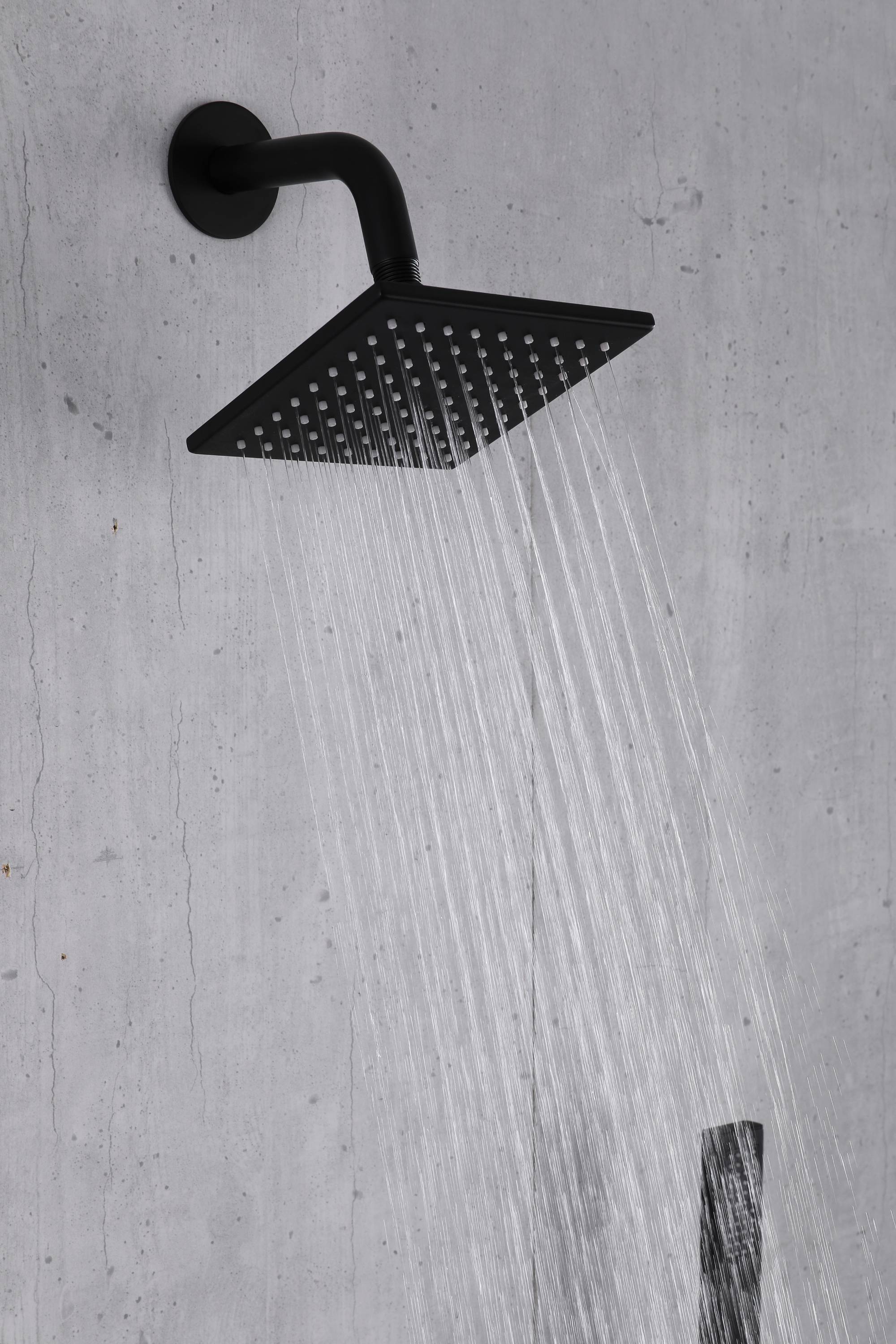 Matte Black 24" or 20" Rainfall Shower System with 4-Way Thermostatic Valve and Body Jets - Image 5