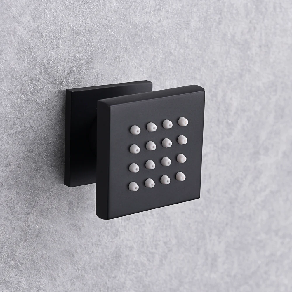 Matte Black 3-Way Thermostatic Shower System: 12'' or 16'' Rain Head, Optional LED, Simultaneous Function - Image 16