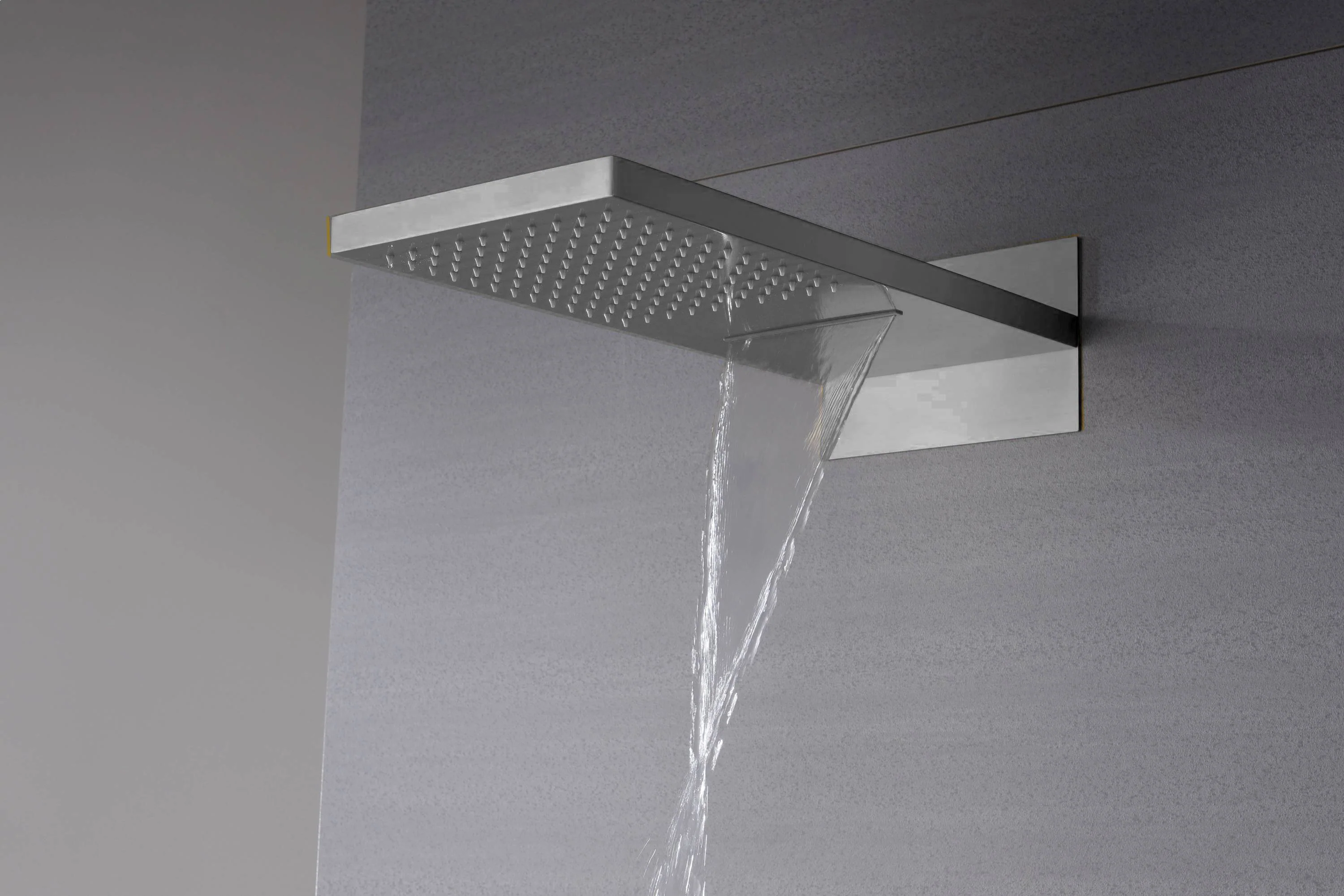 22'' Brushed Nickel Thermostatic Shower System: Waterfall, Rainfall, Body Jet Spray - Image 3