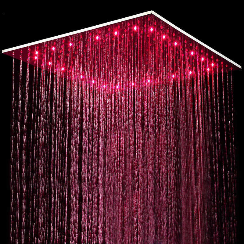 Chrome Ceiling-Mounted Rainfall Shower Head Two-Way Shower Faucet and Handle Sprayer Included - Image 6