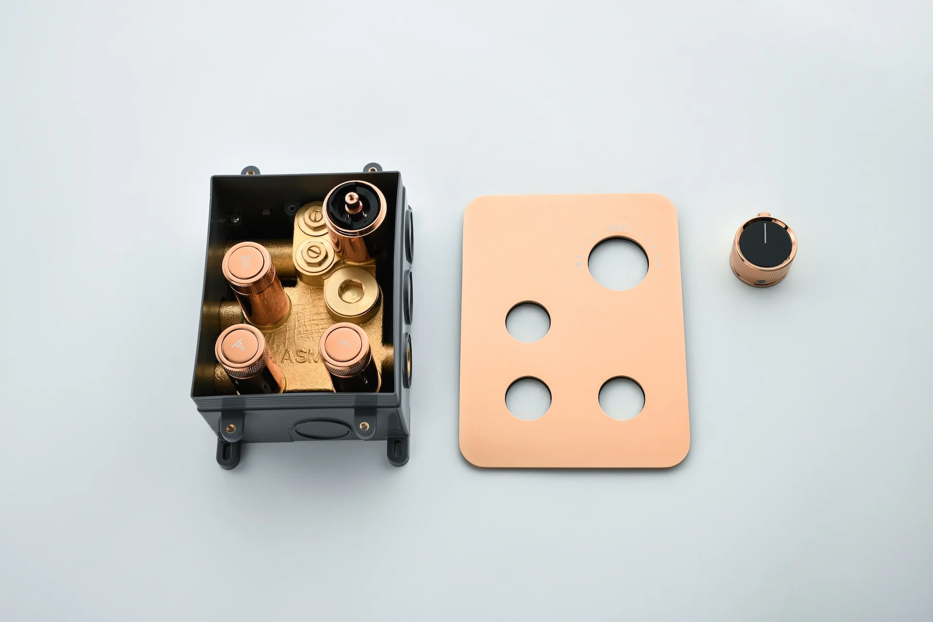 Chrome or rose gold or brushed nickel 3-Way Thermostatic valve with trim and each function work at the same time and seperately - Image 4