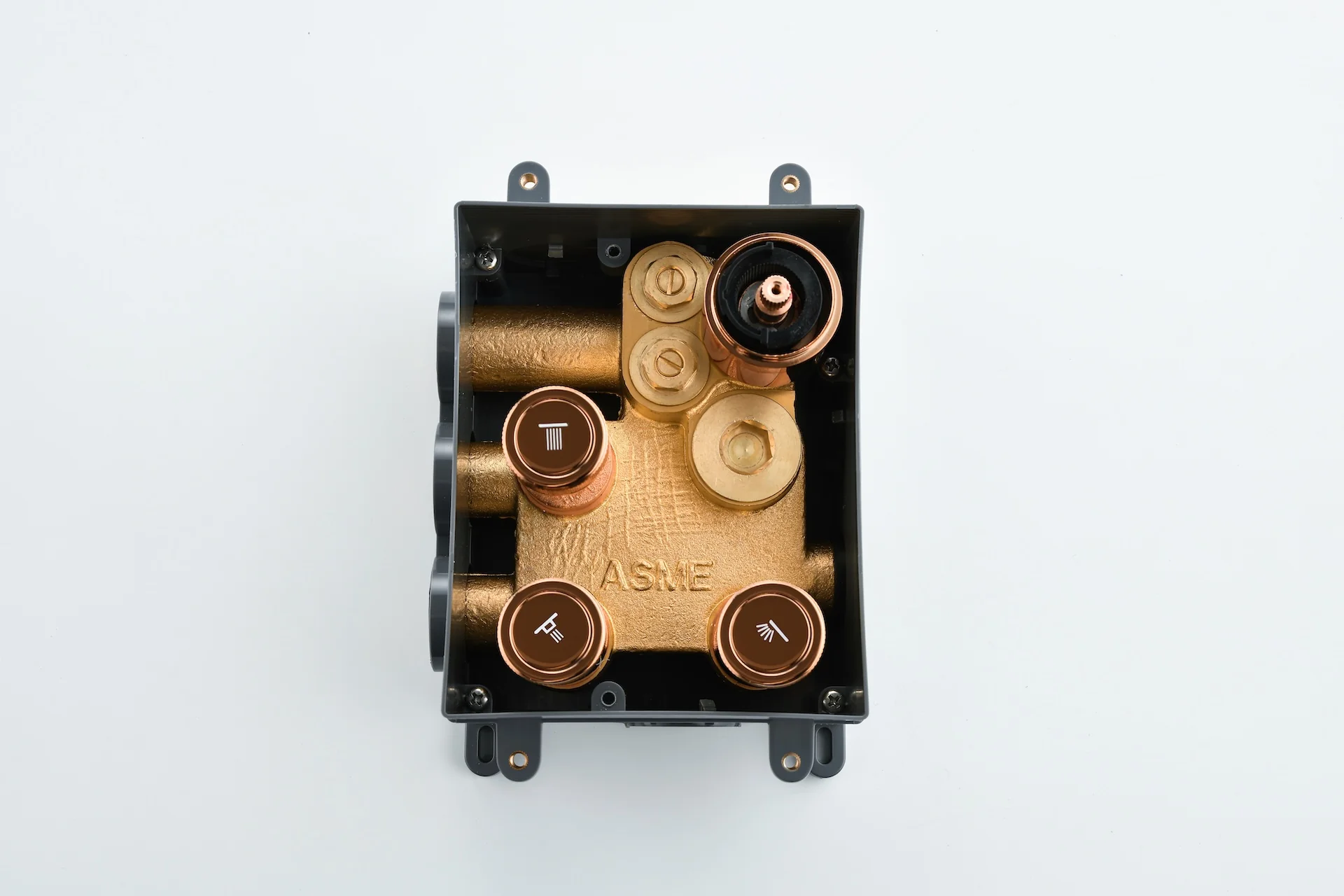 Chrome or rose gold or brushed nickel 3-Way Thermostatic valve with trim and each function work at the same time and seperately - Image 5
