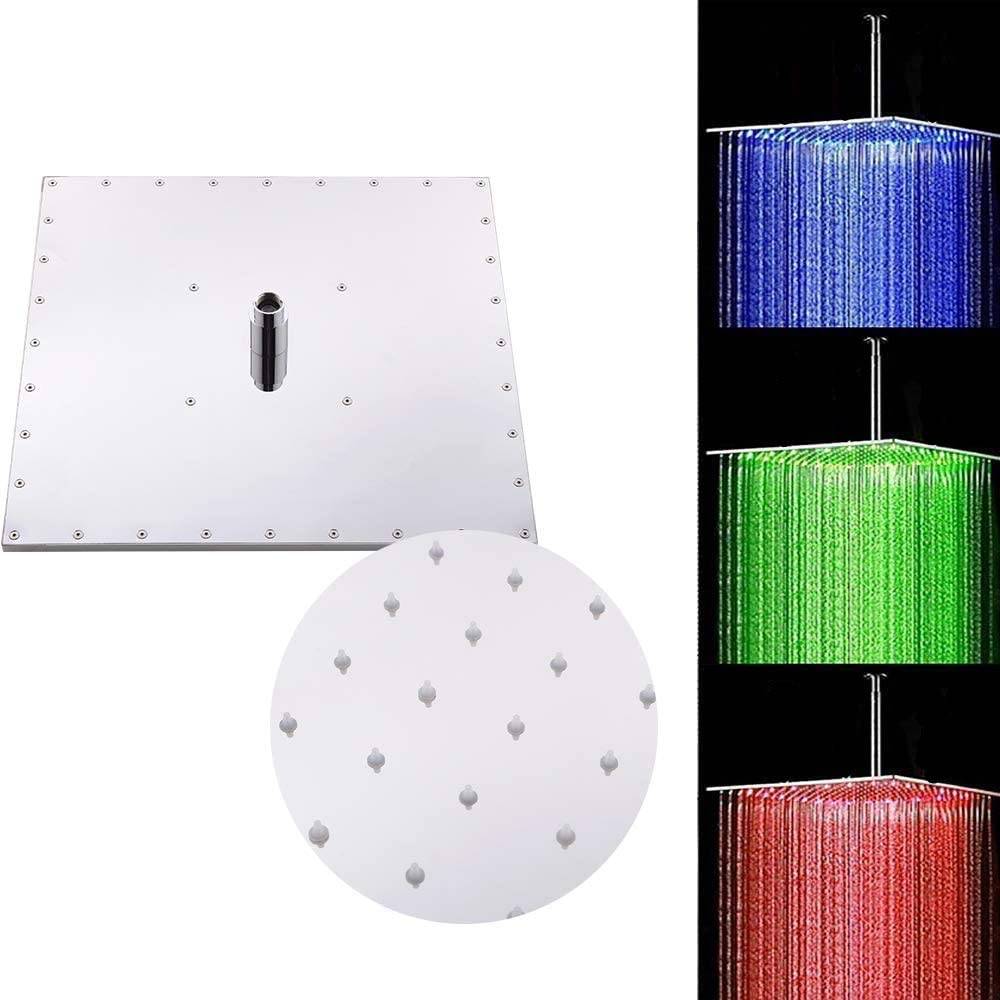 Chrome Wall Mount 12-Inch or 16-Inch Rain Shower System: LED or Non-LED, 3-Way Digital Thermostatic Control, Sliding Bar, and 6-Inch Regular Head - Image 5