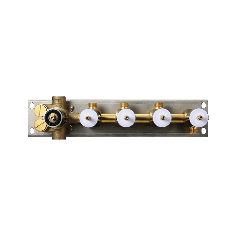 16-Inch Chrome Thermostatic Shower Faucet: 4-Way Control, Flush-Mounted, 64-Color LED Lighting, Bluetooth Music, and Six Body Jets Features - Image 7
