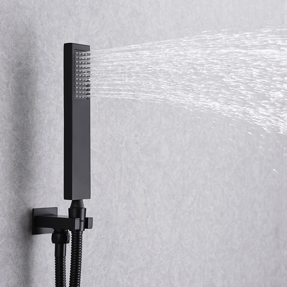 Matte Black 20" or 24" Ceiling-Mounted 3-Way Thermostatic Shower Faucet - Image 6