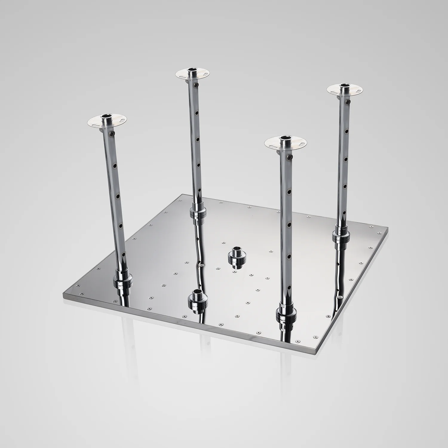 20inch flushed on chrome ceiling mount rainfall waterfall shower systems 4 way thermostatic valve with 4 flushed body jets - Image 5