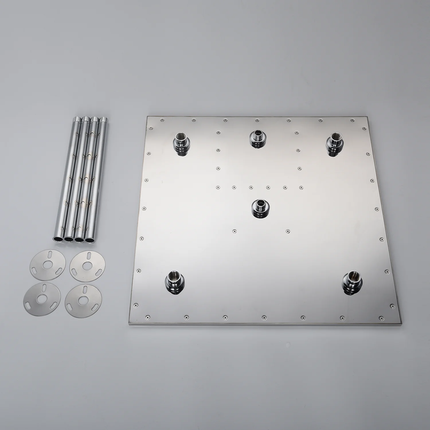 20inch flushed on chrome ceiling mount rainfall waterfall shower systems 4 way thermostatic valve with 4 flushed body jets - Image 8