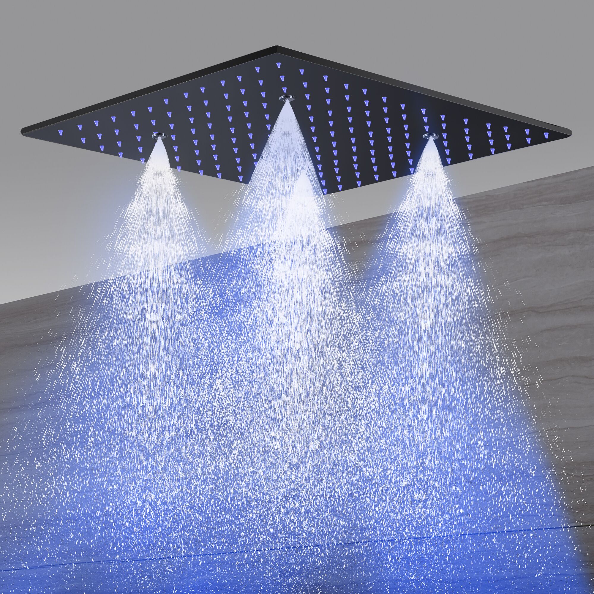 20-Inch Two-Function Brushed Nickel Or Matte Black Shower Head: Rainfall and Mist - Image 3