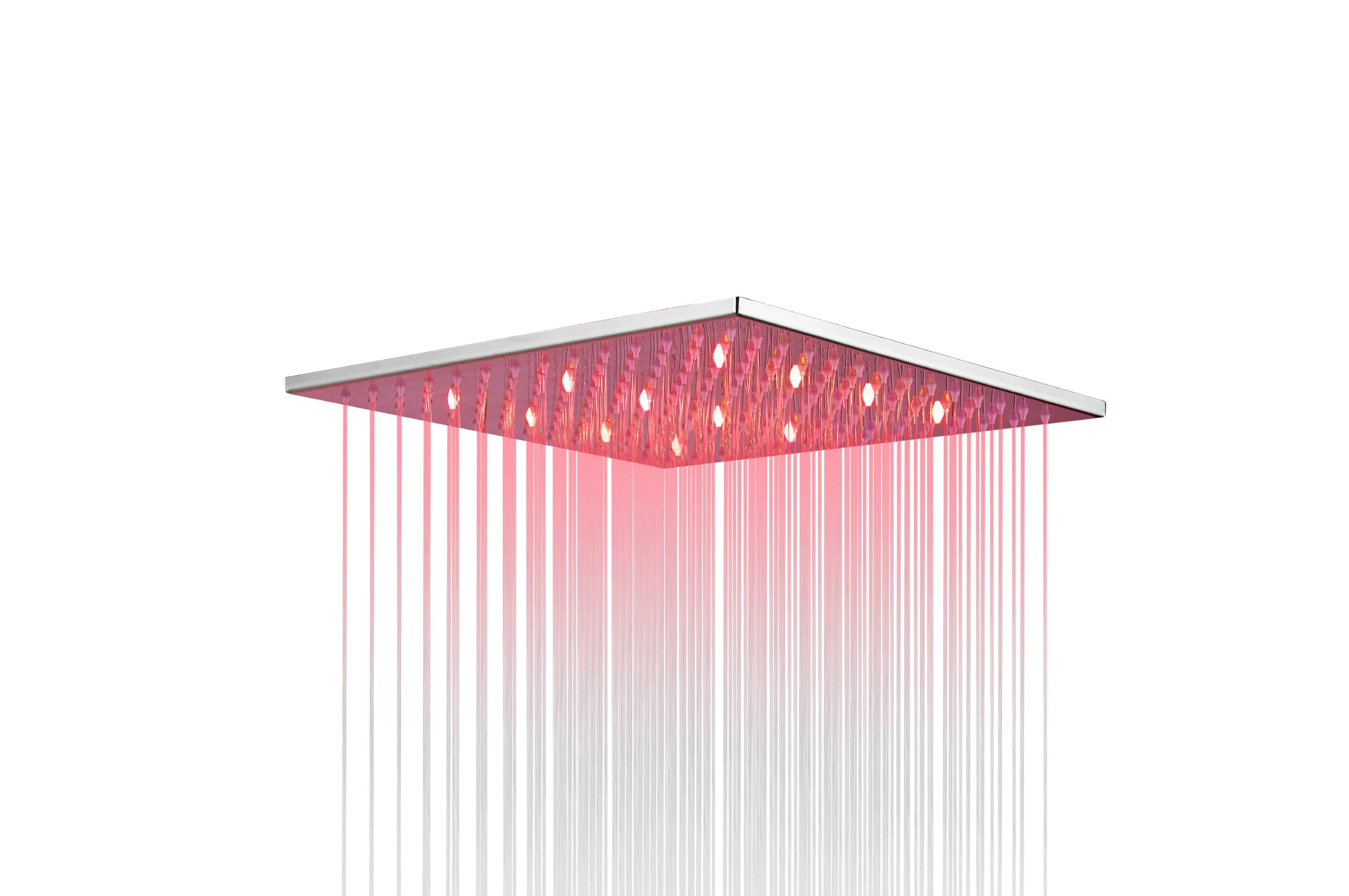 Chrome Ceiling-Mounted Shower System with LED, Digital Display, Anti-Scald, and Body Jets - Image 9