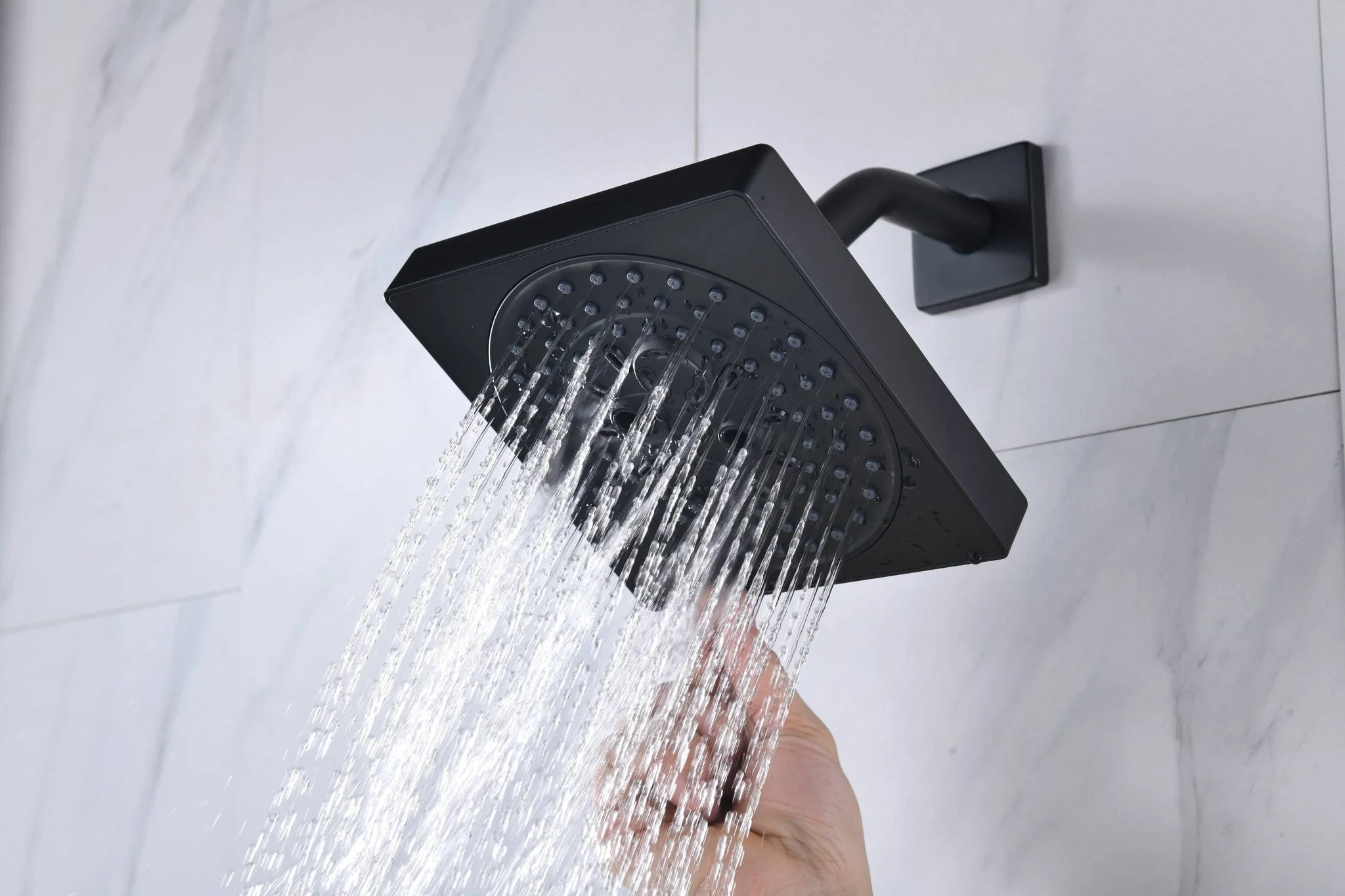 12-inch or 16-inch Wall Mount Matte Black Rain Shower Head with Thermostatic Faucet and Tub Spout - Immerse in a Blissful Shower Experience - Image 20