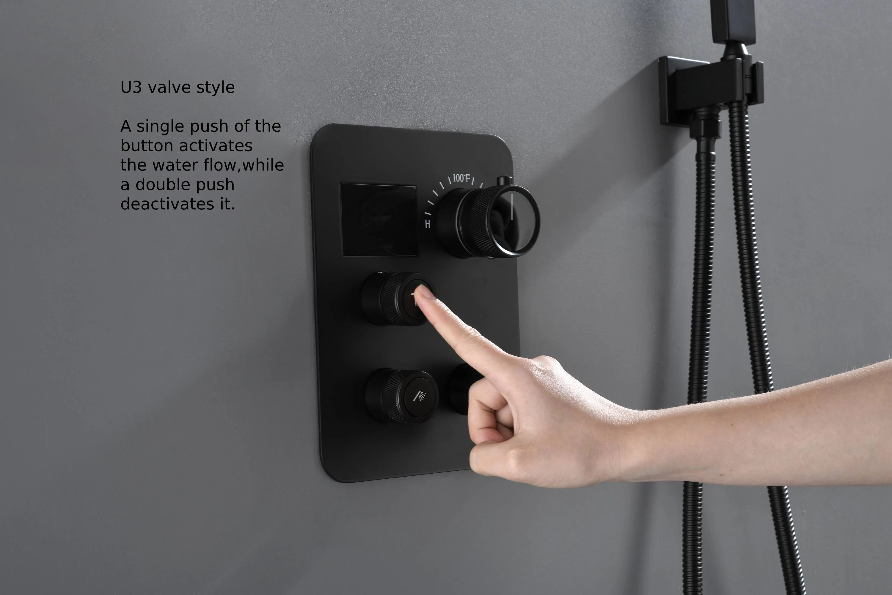 12-inch or 16-inch Wall Mount Matte Black Rain Shower Head with Thermostatic Faucet and Tub Spout - Immerse in a Blissful Shower Experience - Image 30