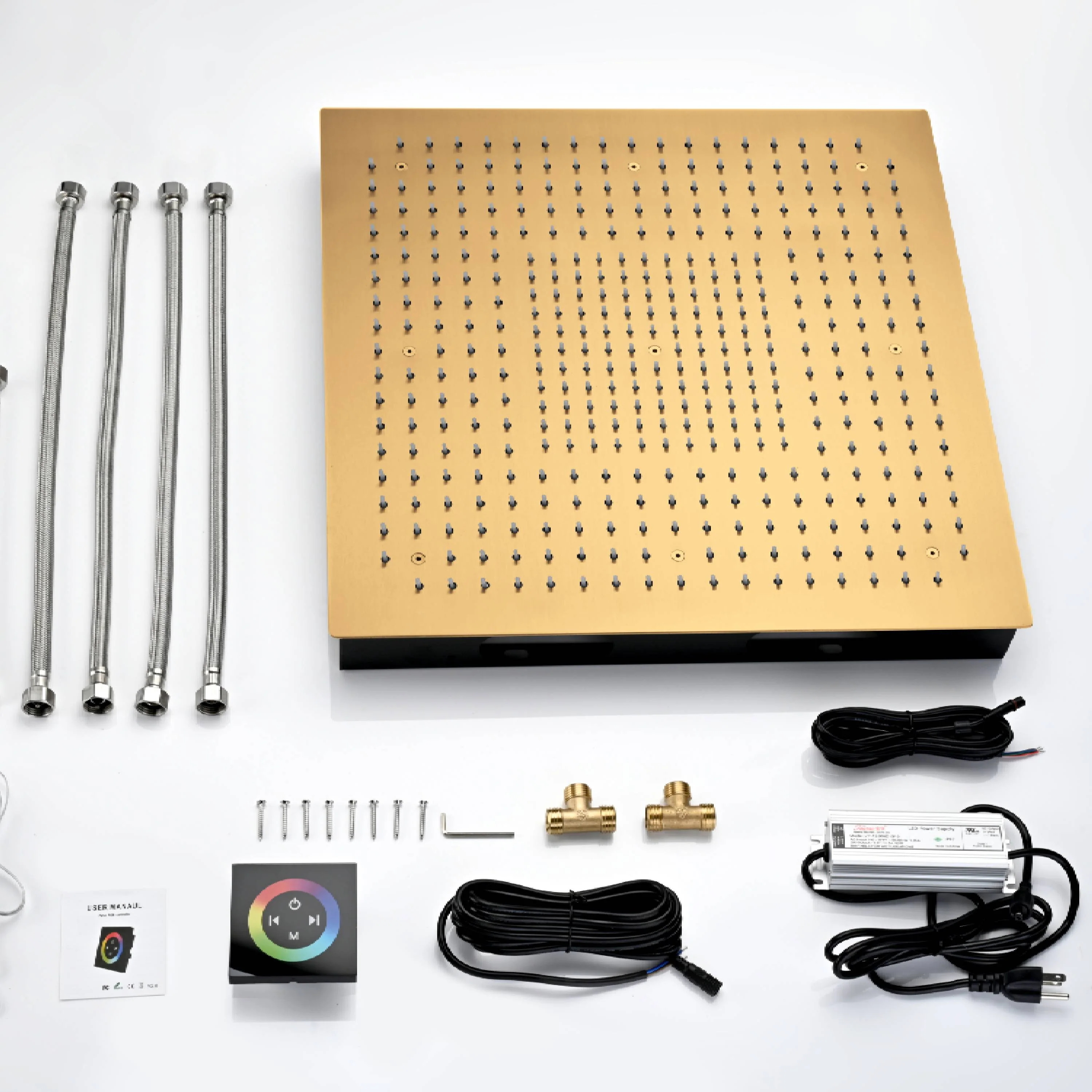 20" or "24" Flush Mount Rain Shower Head: 64 LED Lights - Image 13