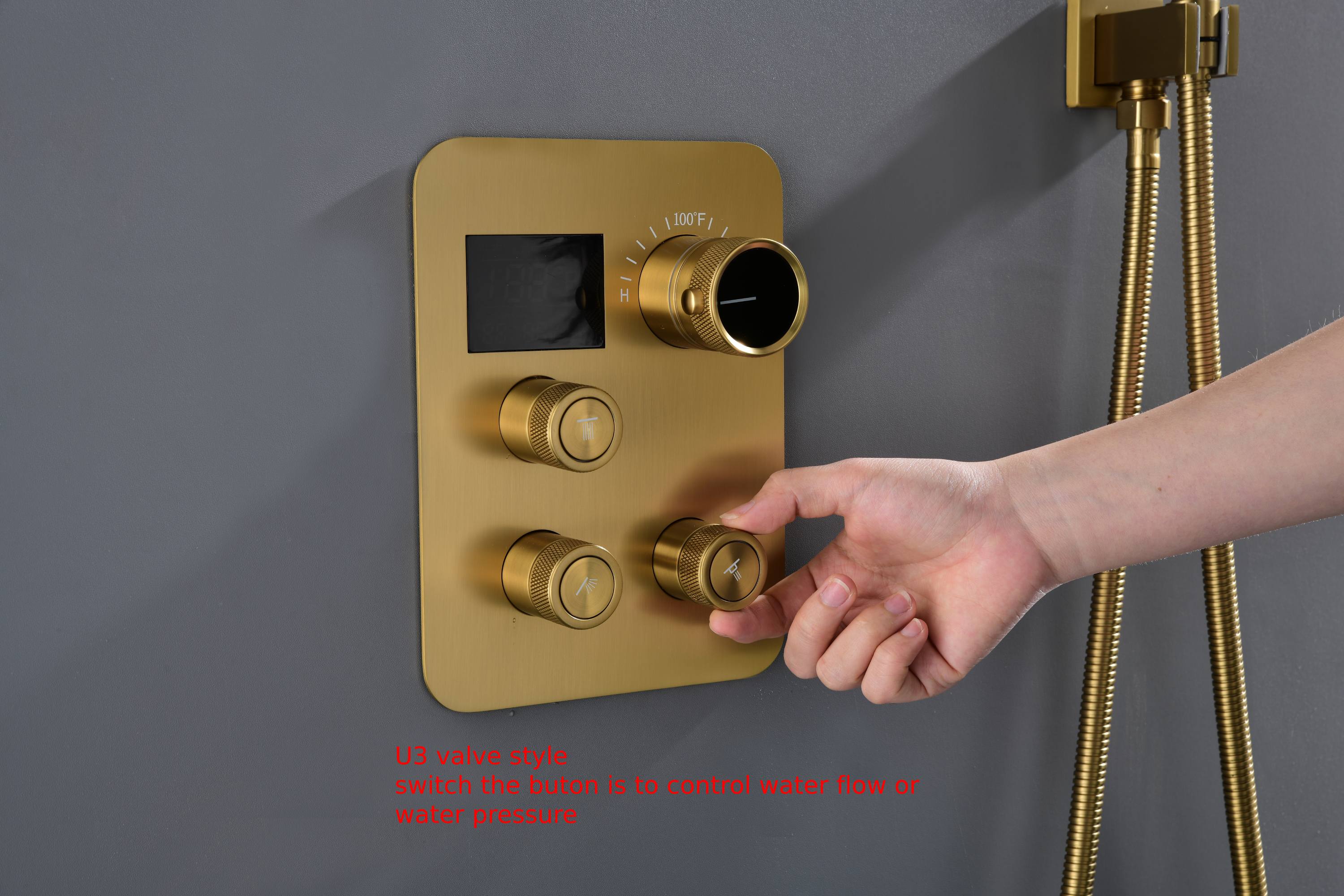 22" Bluetooth Music LED Shower System with 3-Way Thermostatic Faucet and Multiple Functions, 3 Finishes - Image 3