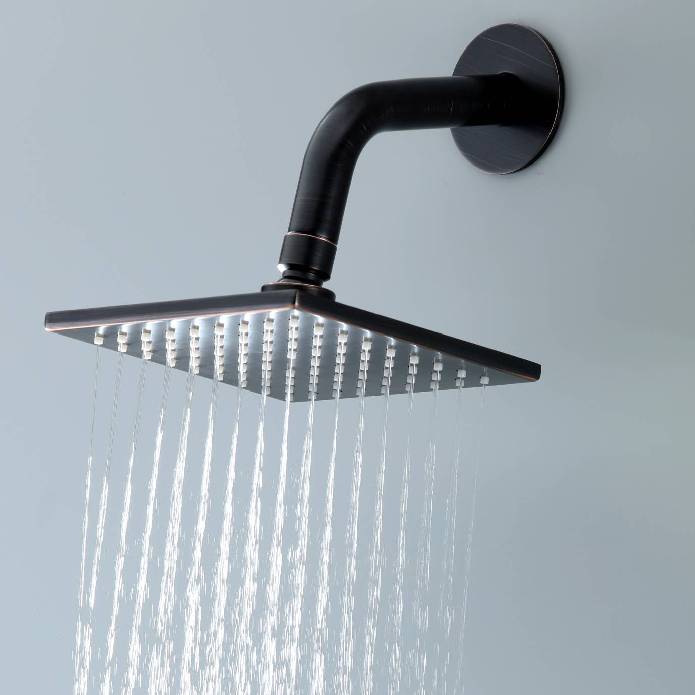 The durable brass and stainless steel regular shower head 6 inch high water pressure 9 inch wall mount arm and flange - Image 4