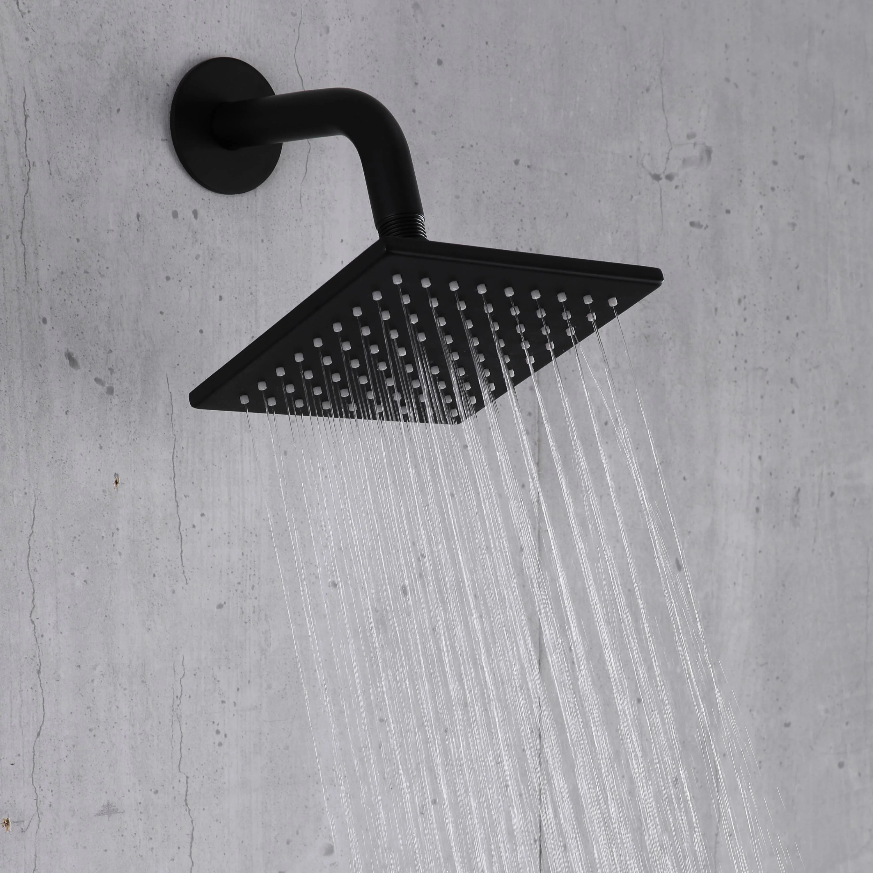 The durable brass and stainless steel regular shower head 6 inch high water pressure 9 inch wall mount arm and flange - Image 9